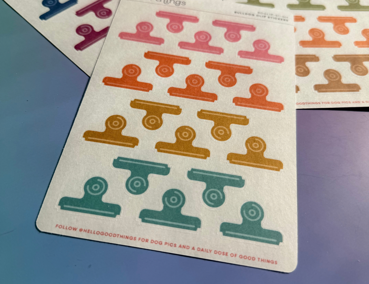 Bulldog Clip Washi Stickers