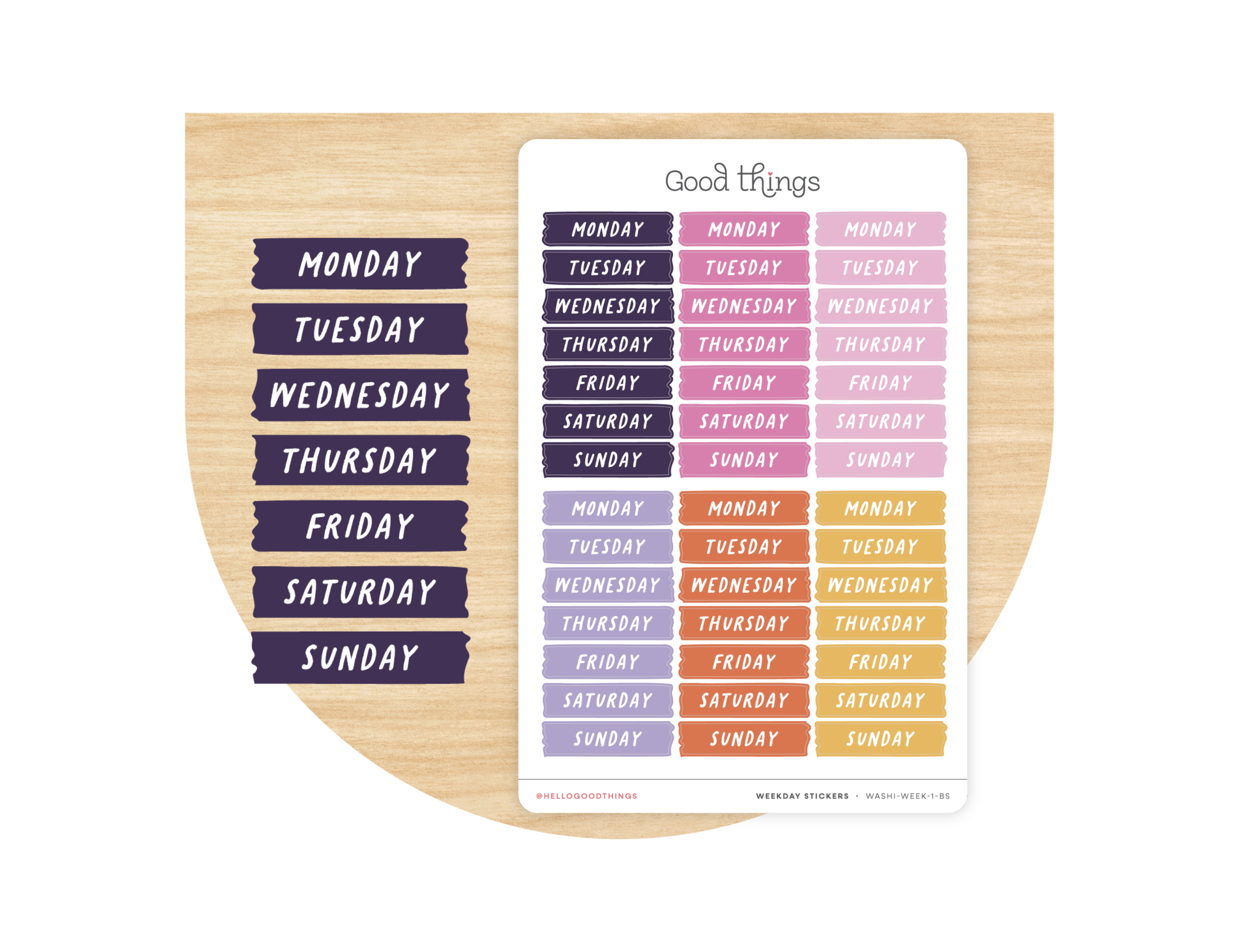Weekday Washi Stickers