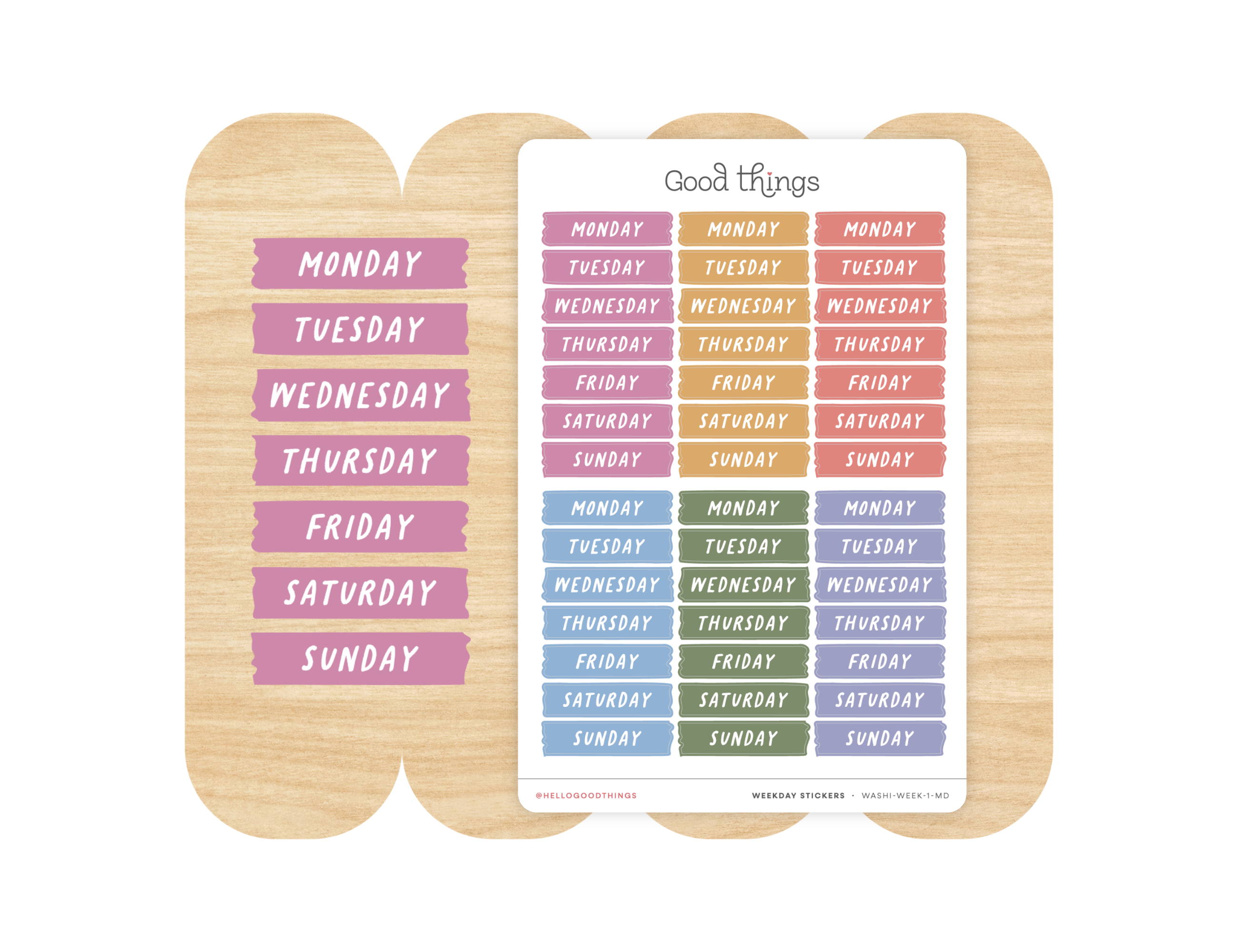 Weekday Washi Stickers