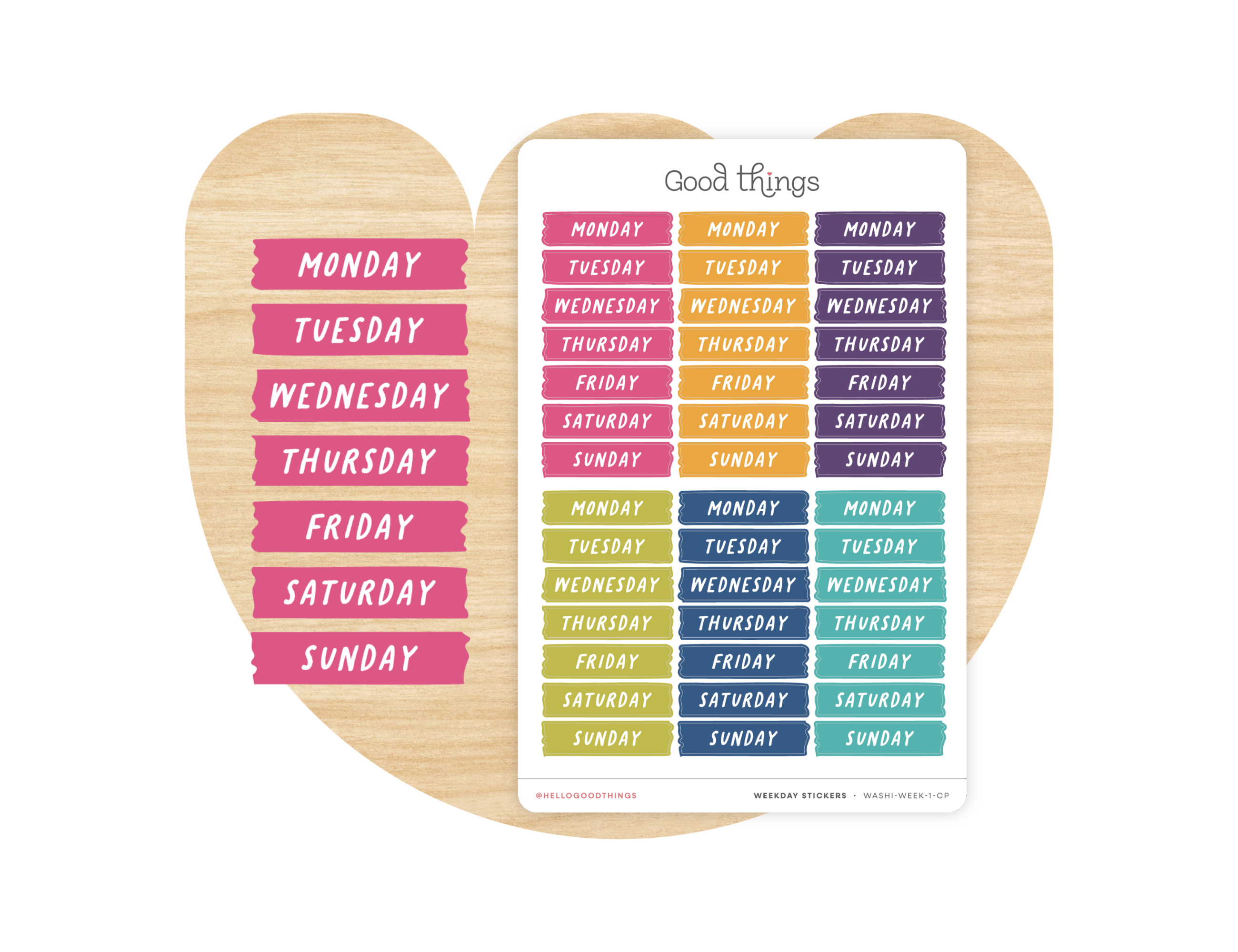 Weekday Washi Stickers