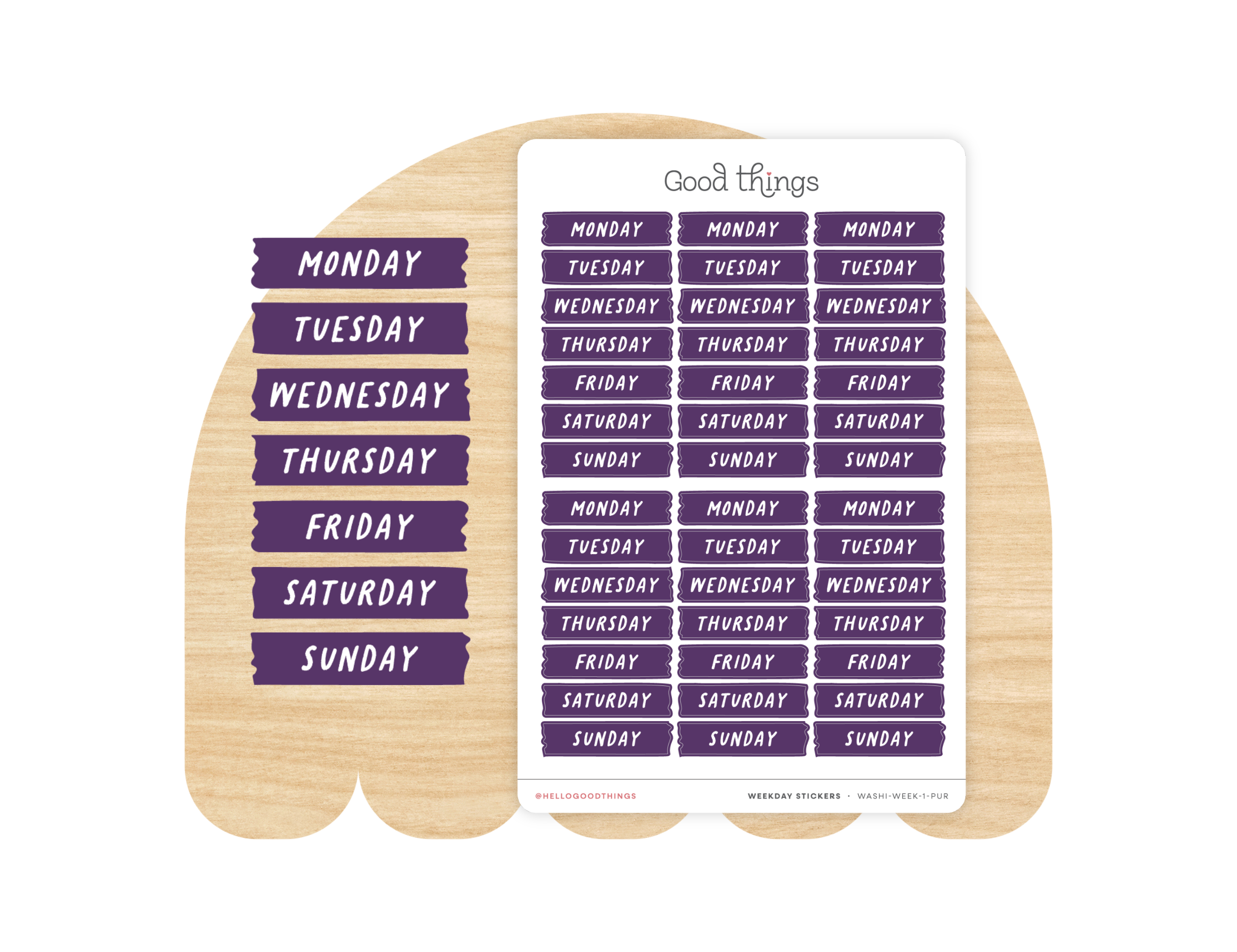 Weekday Washi Stickers