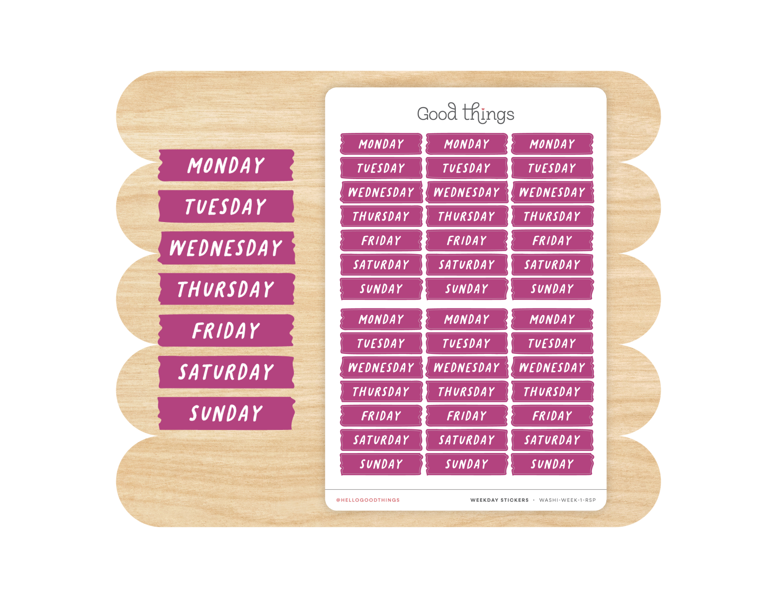 Weekday Washi Stickers
