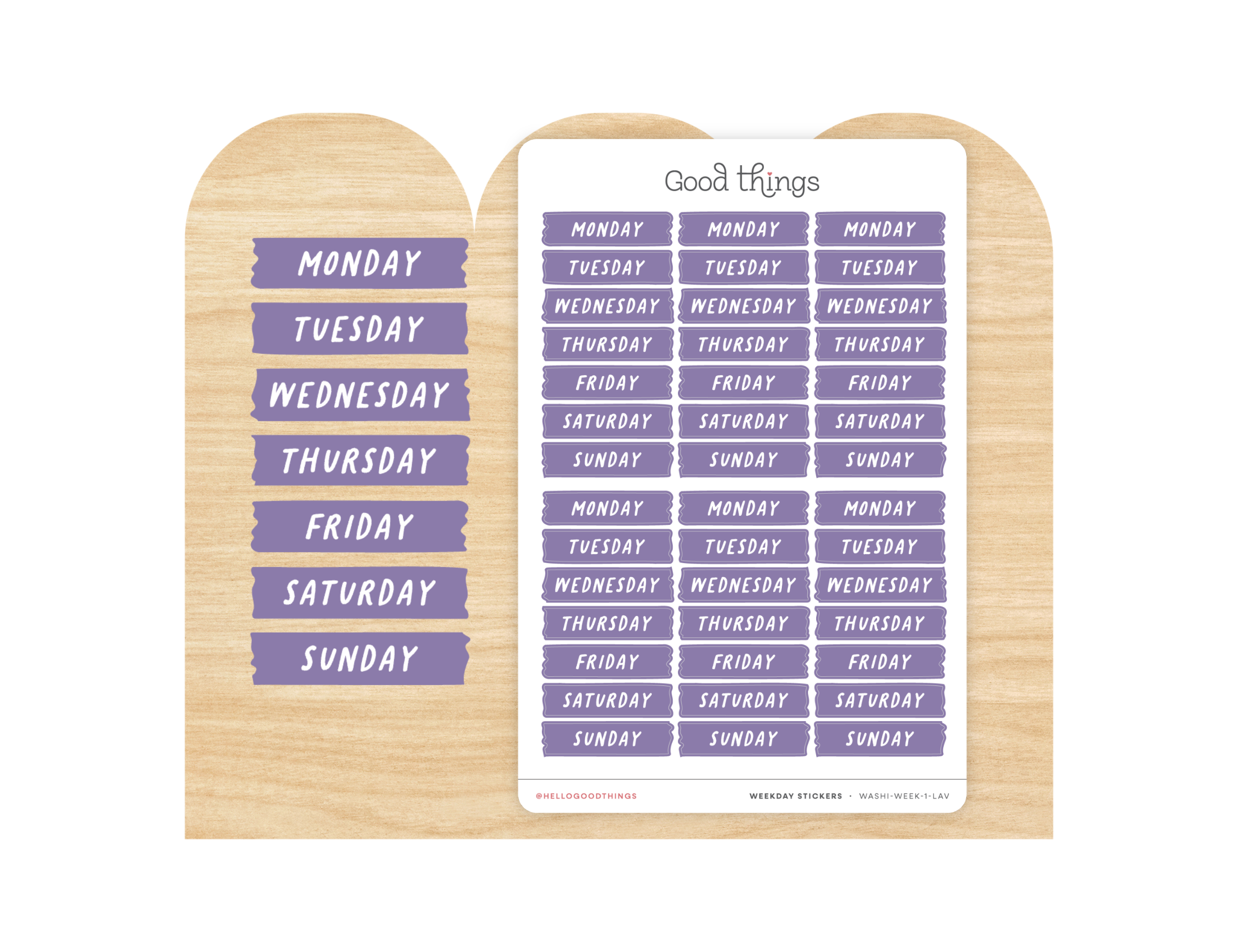 Weekday Washi Stickers
