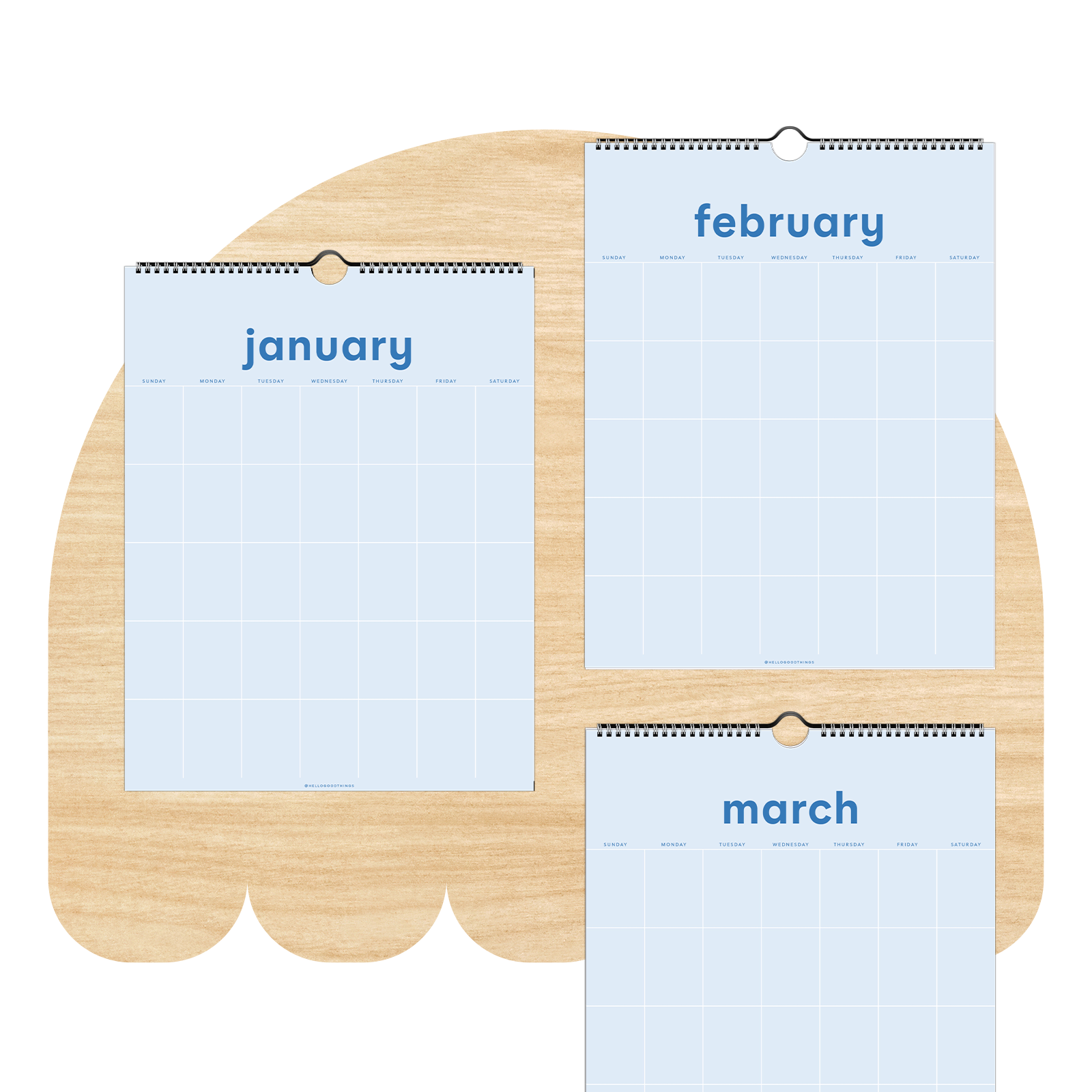 Just Blue Undated Calendar