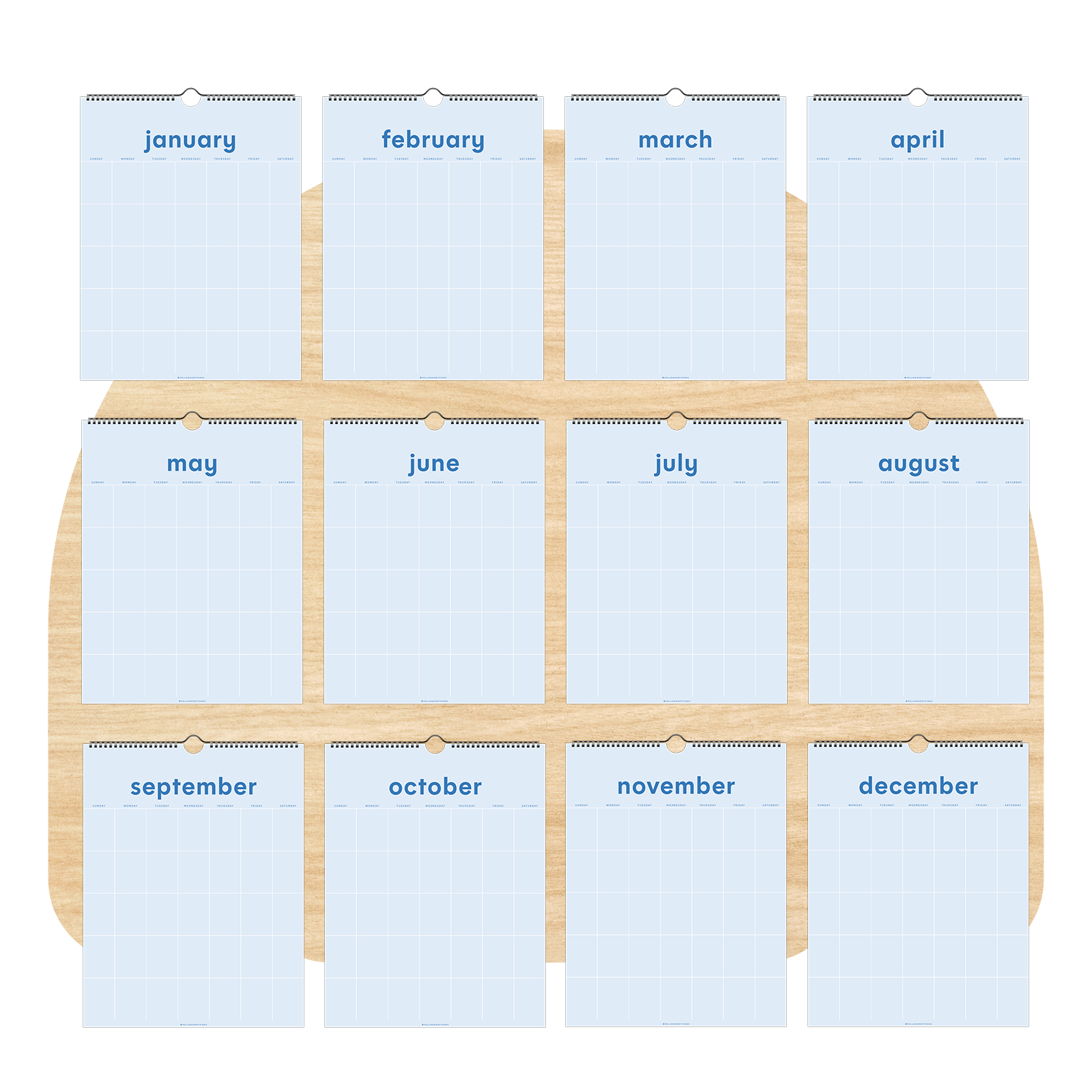 Just Blue Undated Calendar