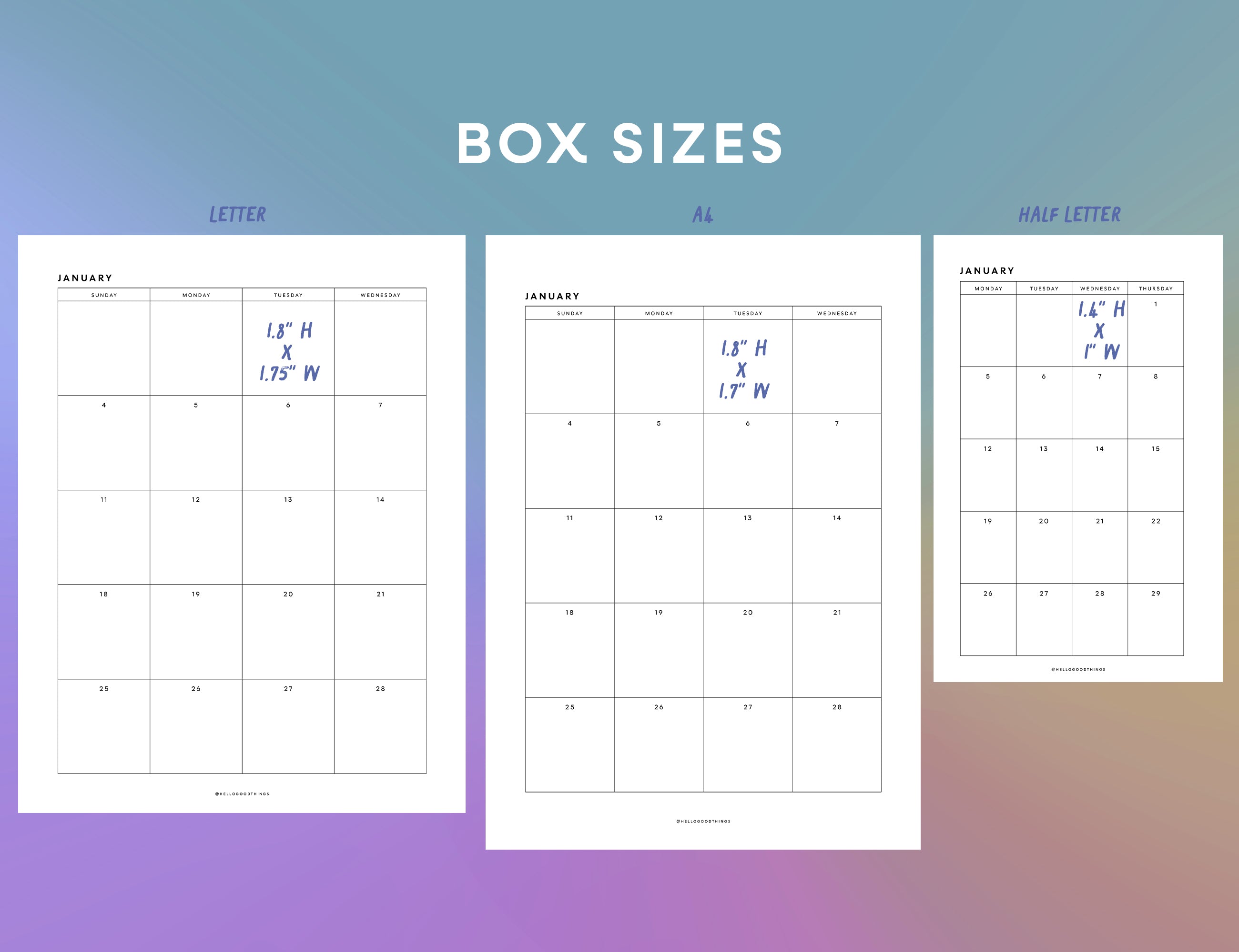 2026 Calendar & Notes Printable (Letter, A4, Half Letter)