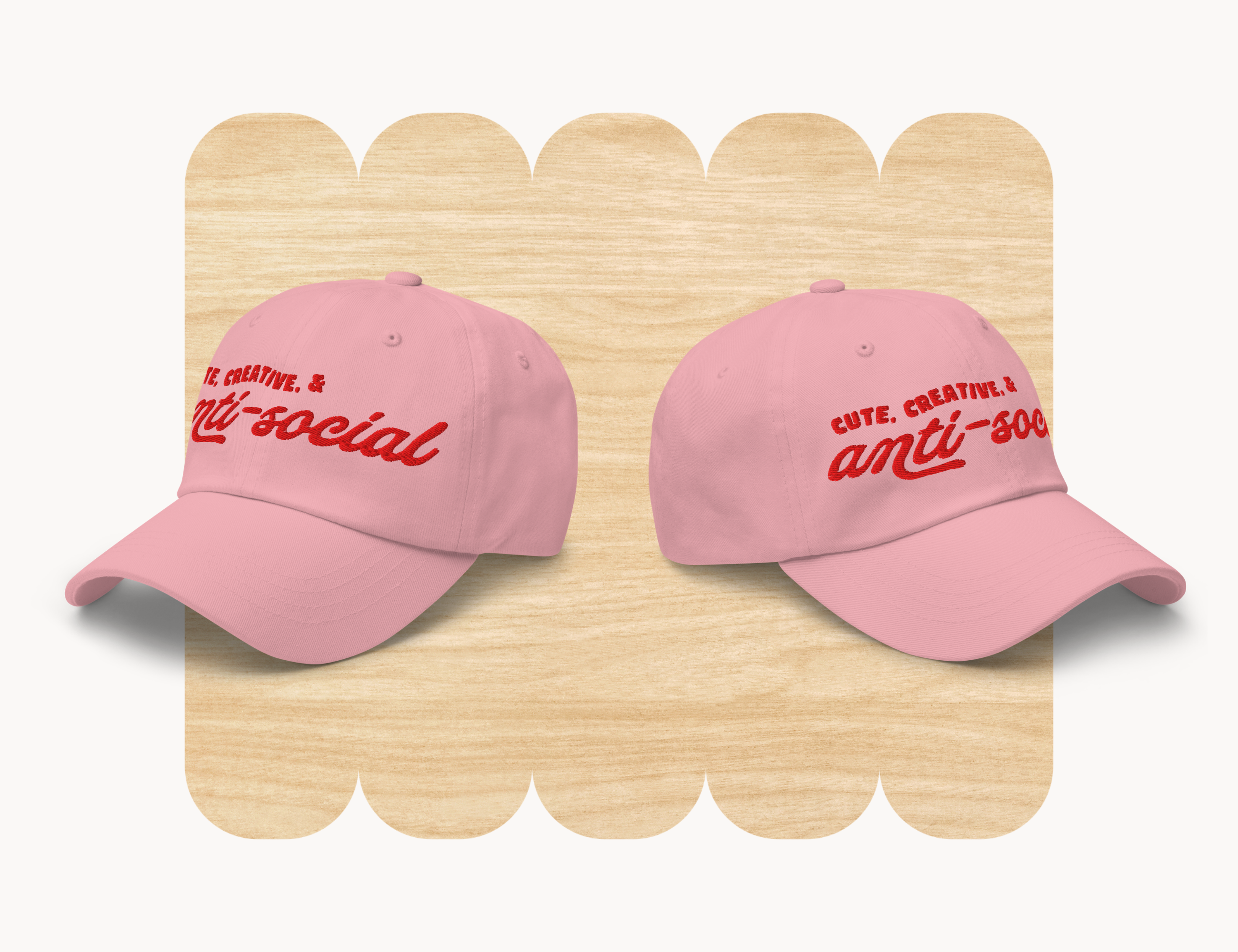 Cute, Creative & Anti-Social Pink Hat by Good Things