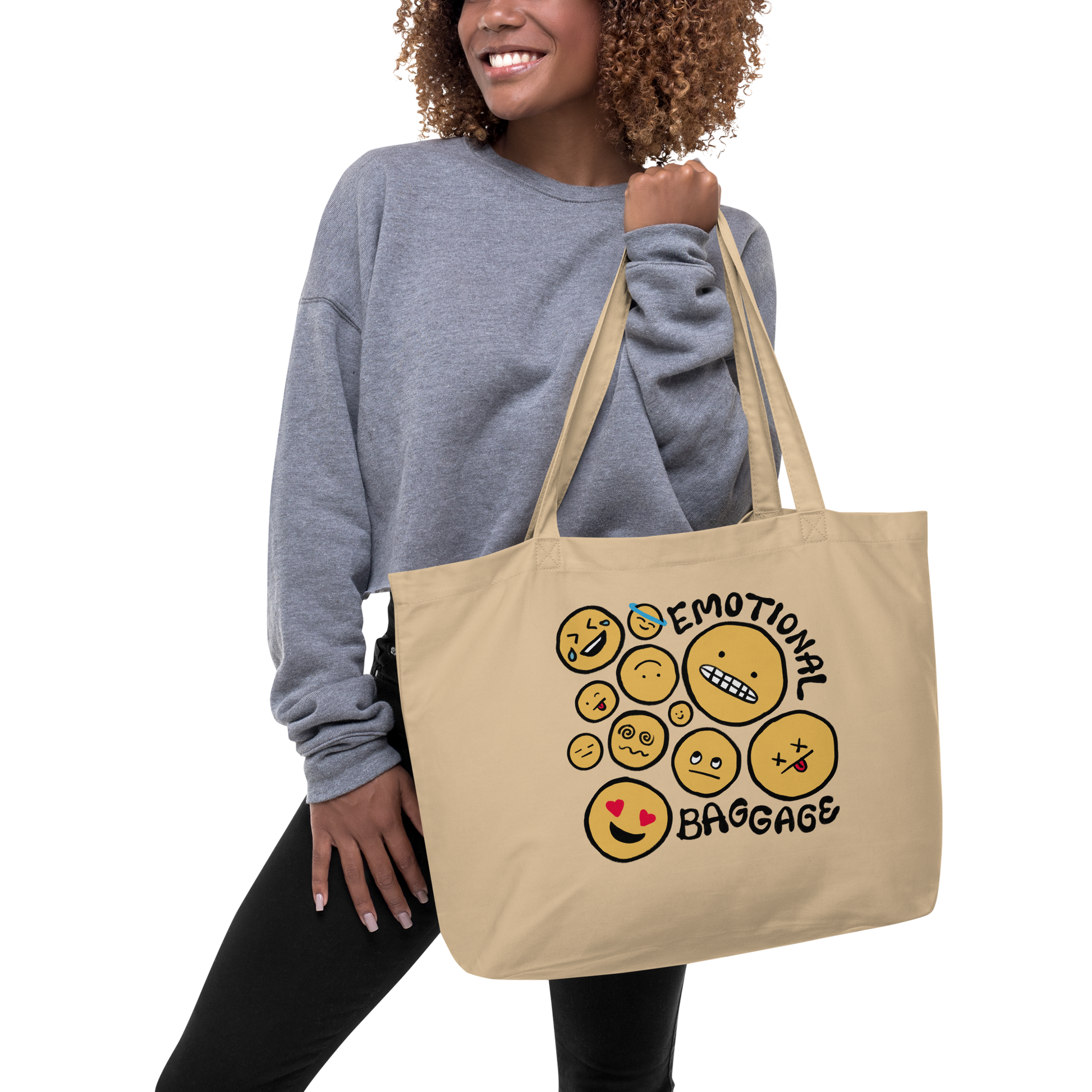 Emotional Baggage Large Tote Bag (natural)