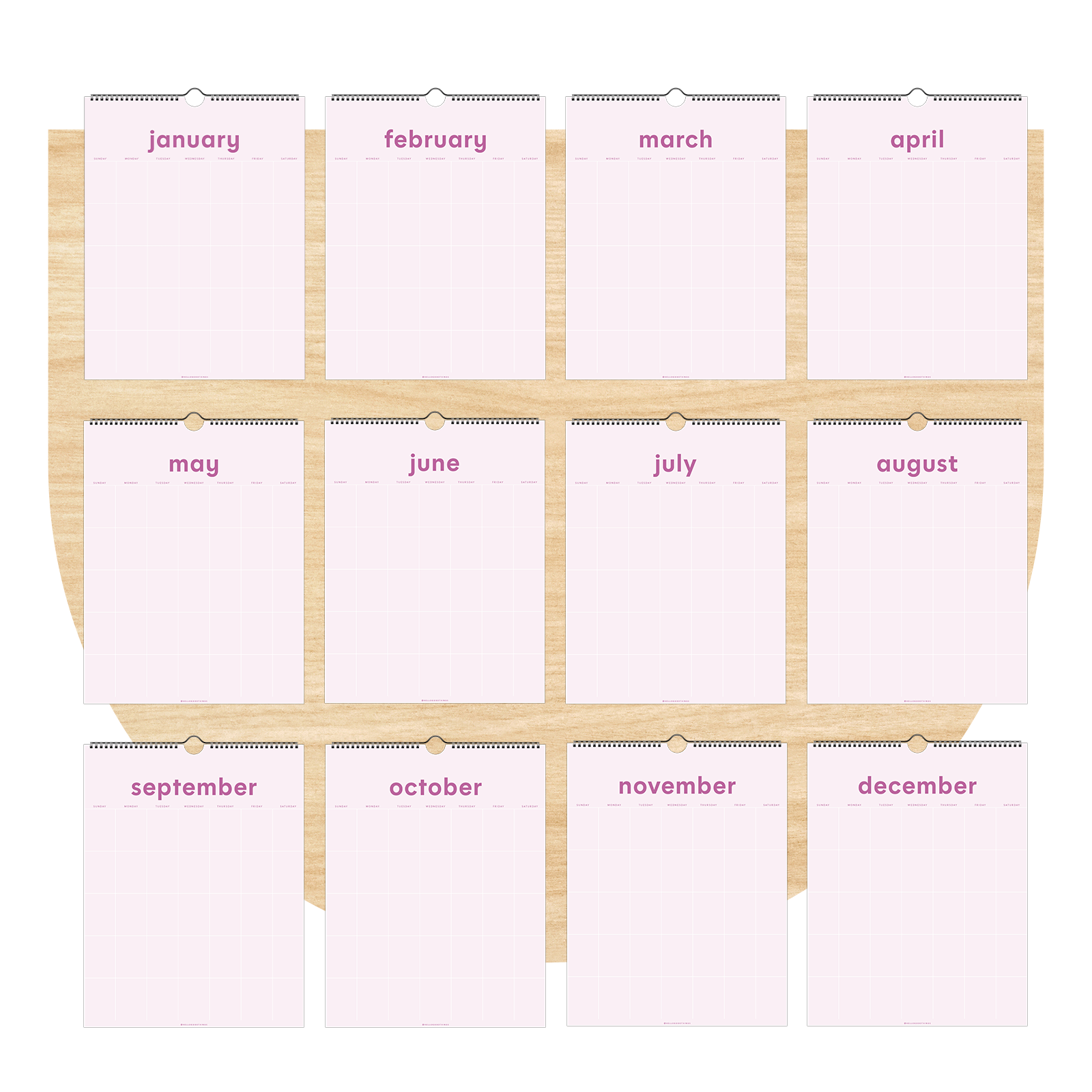 Just Blue Undated Calendar