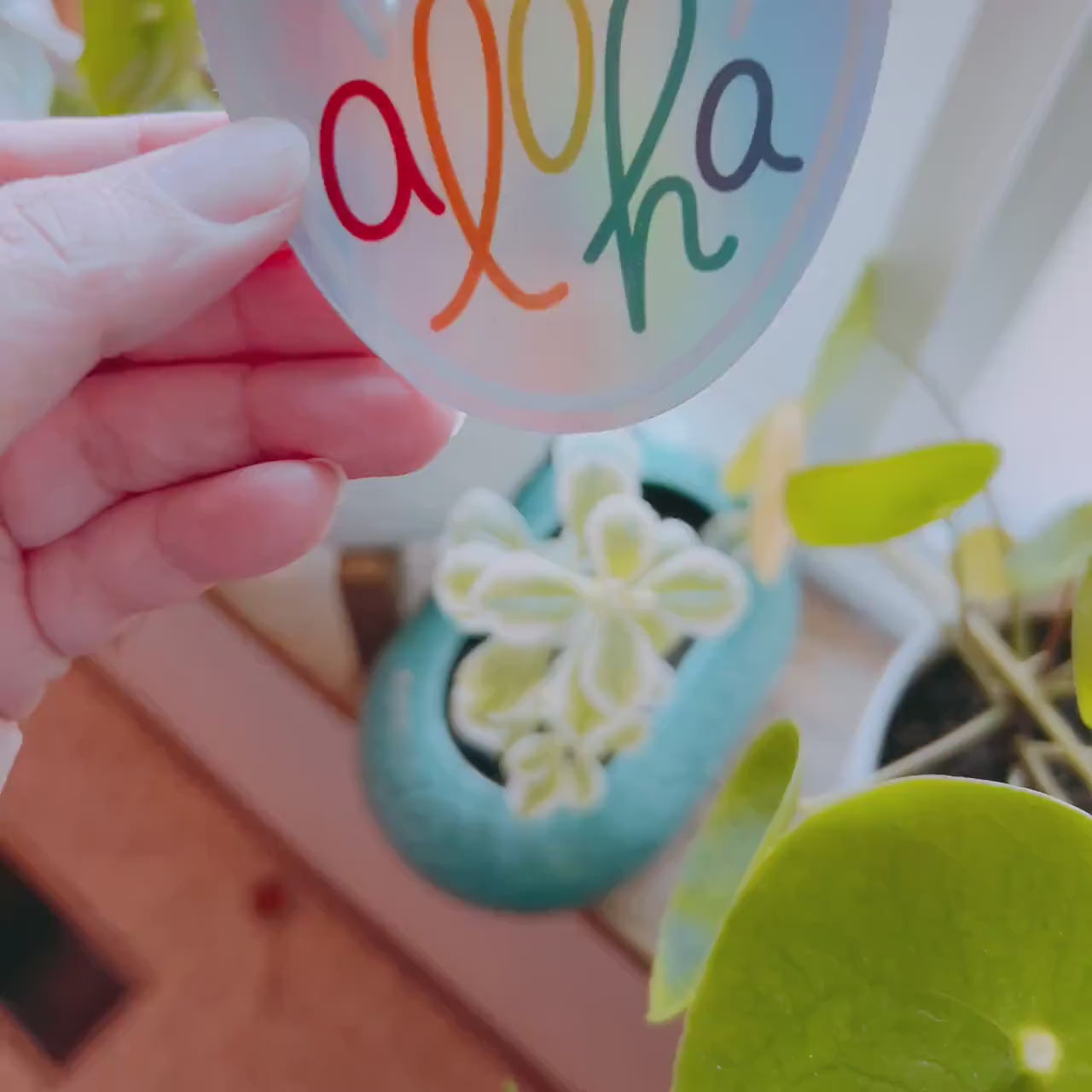 Aloha Shaka Holographic Vinyl Sticker