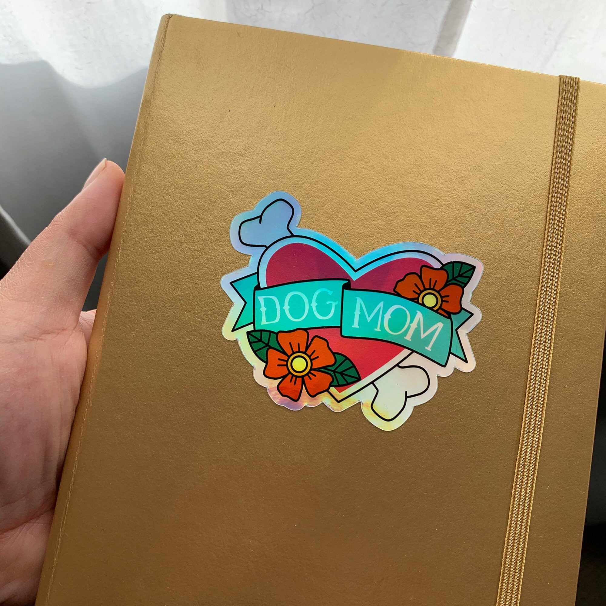 Dog Mom Holographic Vinyl Sticker