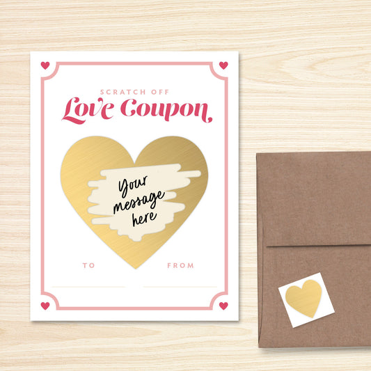 Scratch Off Love Coupon Greeting Card (Single Card)